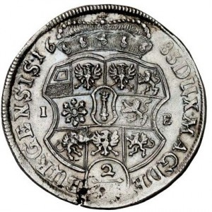 Реверс монеты Пруссия, ⅔ талера, 1683