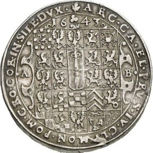 Реверс монеты Пруссия, 1 талер, 1643-1647