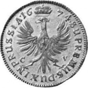 Реверс монеты Пруссия, 1 дукат, 1668-1674, Орел на реверсе