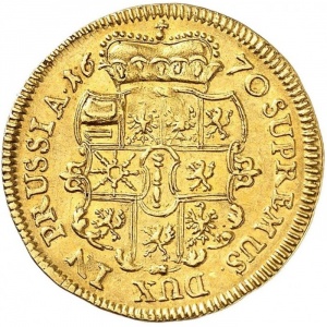 Реверс монеты Пруссия, 1 дукат, 1670-1682