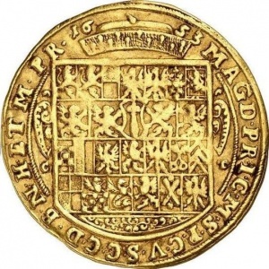 Реверс монеты Пруссия, 5 дукатов, 1653