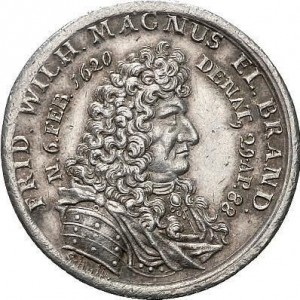 Аверс монеты Пруссия, ¼ талера, 1688, Смерть Фридриха Вильгельма
