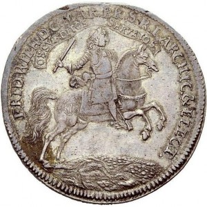 Аверс монеты Пруссия, 1 талер, 1675, Победа в битве при Фербеллине /ангел без шлема на реверсе/