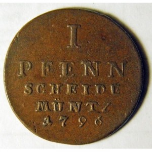 Реверс монеты Брауншвейг-Люнебург, 1 пфенниг, 1760-1804
