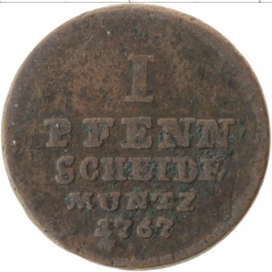 Реверс монеты Брауншвейг-Люнебург, 1 пфенниг, 1761-1767