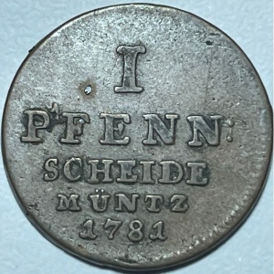 Реверс монеты Брауншвейг-Люнебург, 1 пфенниг, 1780-1802