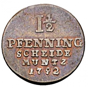 Реверс монеты Брауншвейг-Люнебург, 1½ пфеннига, 1792