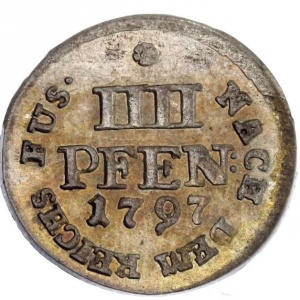 Реверс монеты Брауншвейг-Люнебург, 4 пфеннига, 1762-1804