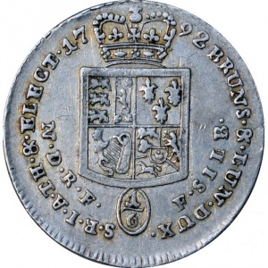 Реверс монеты Брауншвейг-Люнебург, ⅙ талера, 1792-1797
