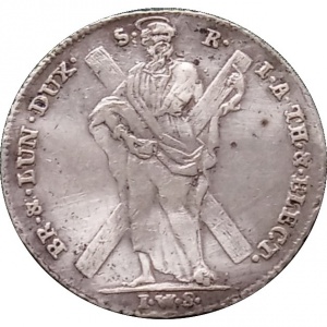 Реверс монеты Брауншвейг-Люнебург, ⅙ талера, 1761-1790