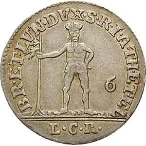 Реверс монеты Брауншвейг-Люнебург, ⅙ талера, 1762-1784