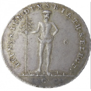 Реверс монеты Брауншвейг-Люнебург, ⅙ талера, 1790-1791