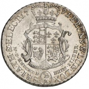 Реверс монеты Брауншвейг-Люнебург, ⅔ талера, 1772-1800