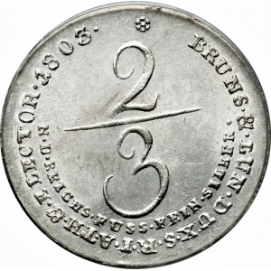 Реверс монеты Брауншвейг-Люнебург, ⅔ талера, 1801-1805