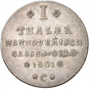 Реверс монеты Брауншвейг-Люнебург, 1 талер, 1801
