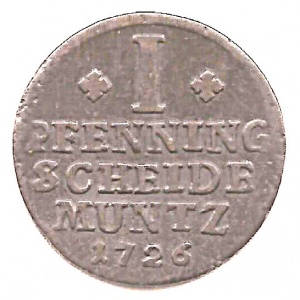 Реверс монеты Брауншвейг-Люнебург, 1 пфенниг, 1724-1726