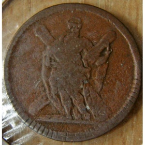 Аверс монеты Брауншвейг-Люнебург, 1 пфенниг, 1729-1739, Святой Андрей на аверсе