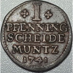 Реверс монеты Брауншвейг-Люнебург, 1 пфенниг, 1730-1760