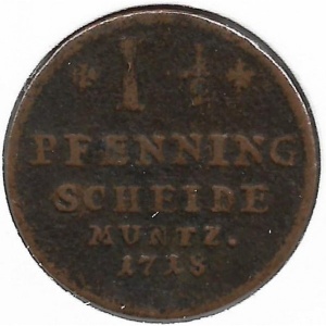Реверс монеты Брауншвейг-Люнебург, 1½ пфеннига, 1718-1722