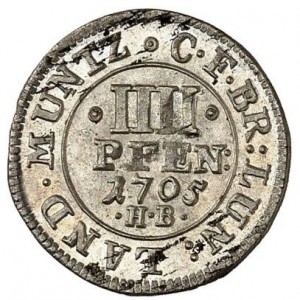 Реверс монеты Брауншвейг-Люнебург, 4 пфеннига, 1699-1715
