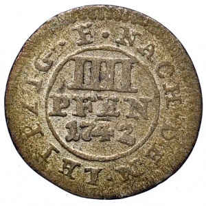Реверс монеты Брауншвейг-Люнебург, 4 пфеннига, 1739-1759