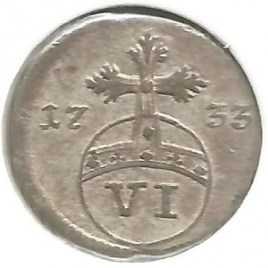 Реверс монеты Брауншвейг-Люнебург, 6 пфеннигов, 1733-1735