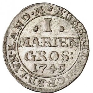 Реверс монеты Брауншвейг-Люнебург, 1 мариенгрош, 1727-1760