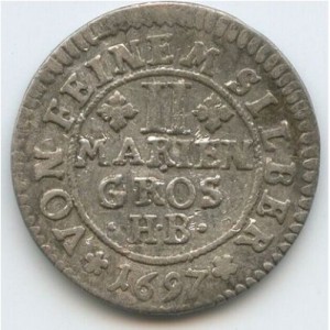Реверс монеты Брауншвейг-Люнебург, 2 мариенгроша, 1689-1697