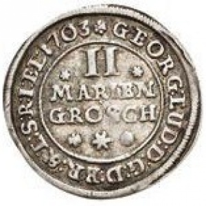 Реверс монеты Брауншвейг-Люнебург, 2 мариенгроша, 1698-1711