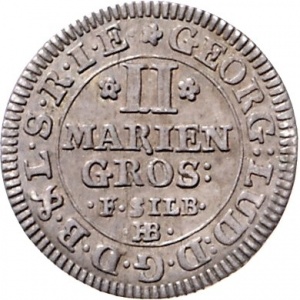 Реверс монеты Брауншвейг-Люнебург, 2 мариенгроша, 1698