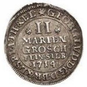 Реверс монеты Брауншвейг-Люнебург, 2 мариенгроша, 1712-1715
