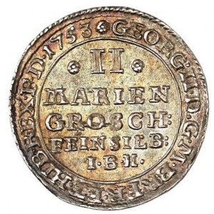 Реверс монеты Брауншвейг-Люнебург, 2 мариенгроша, 1730-1760