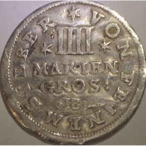 Реверс монеты Брауншвейг-Люнебург, 4 мариенгроша, 1692-1696