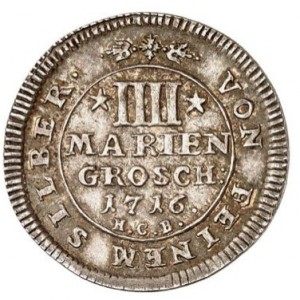 Реверс монеты Брауншвейг-Люнебург, 4 мариенгроша, 1716-1725