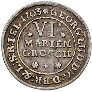 Реверс монеты Брауншвейг-Люнебург, 6 мариенгрошей, 1698-1711
