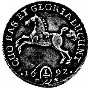 Реверс монеты Брауншвейг-Люнебург, ⅓ талера, 1692-1693