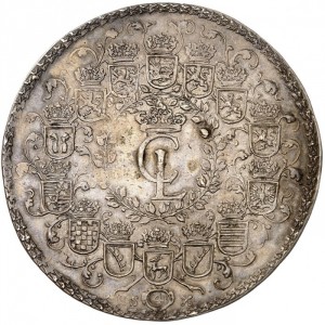 Аверс монеты Брауншвейг-Люнебург, 4 талера, 1663, Дикий человек на реверсе