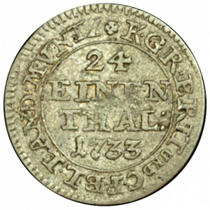 Реверс монеты Брауншвейг-Люнебург, 1/24 талера, 1733-1735