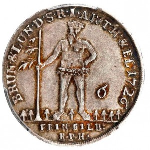 Реверс монеты Брауншвейг-Люнебург, ⅙ талера, 1726