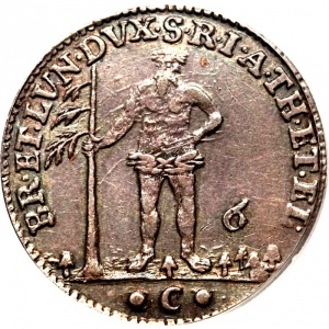 Реверс монеты Брауншвейг-Люнебург, ⅙ талера, 1727-1760