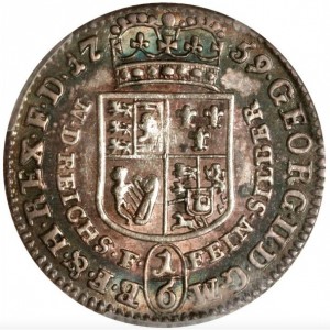 Аверс монеты Брауншвейг-Люнебург, ⅙ талера, 1746-1759