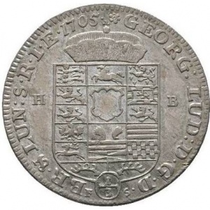Аверс монеты Брауншвейг-Люнебург, ⅓ талера, 1705-1711