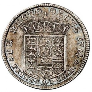 Реверс монеты Брауншвейг-Люнебург, ⅓ талера, 1712-1715