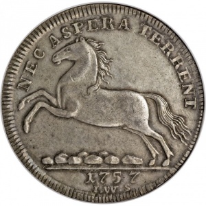 Реверс монеты Брауншвейг-Люнебург, 1 талер, 1727-1760, Лошадь на реверсе