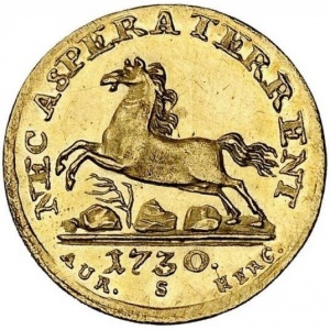 Реверс монеты Брауншвейг-Люнебург, 1 дукат, 1730-1756