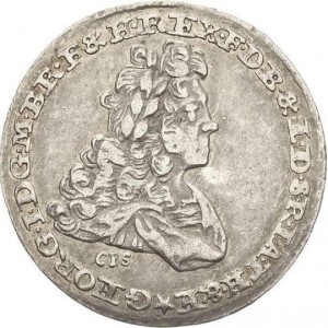 Аверс монеты Брауншвейг-Люнебург, ⅛ талера, 1727, Смерть Георга I