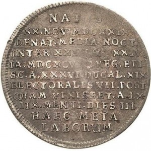 Реверс монеты Брауншвейг-Люнебург, ¼ талера, 1698, Смерть Эрнеста Августа