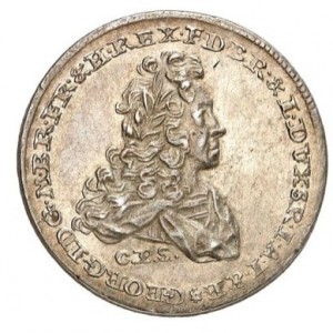 Аверс монеты Брауншвейг-Люнебург, ¼ талера, 1727, Смерть Георга I