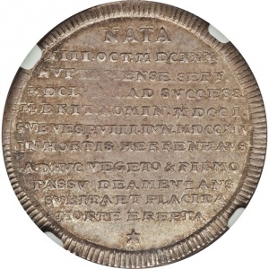 Реверс монеты Брауншвейг-Люнебург, ½ талера, 1714, Смерть Софии, матери Георга I