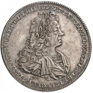 Аверс монеты Брауншвейг-Люнебург, 1 талер, 1727, Смерть Георга I